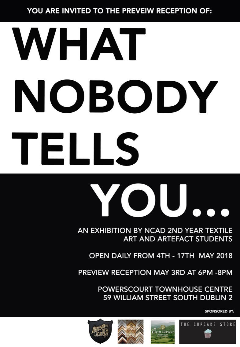Exhibition by 2nd Year NCAD Textile Art and Artefact Students